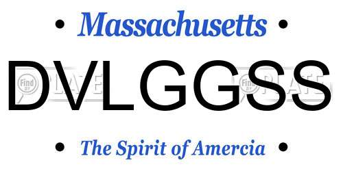 DVLGGSS Massachusetts License Plate