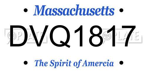 DVQ1817 Massachusetts License Plate