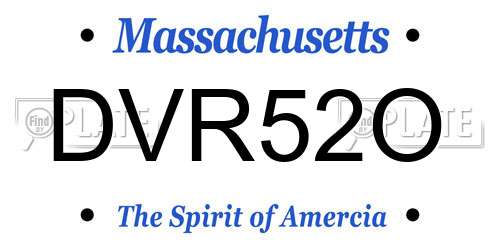 DVR52O Massachusetts License Plate