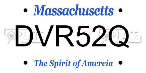 DVR52Q Massachusetts License Plate