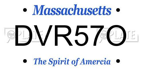 DVR57O Massachusetts License Plate