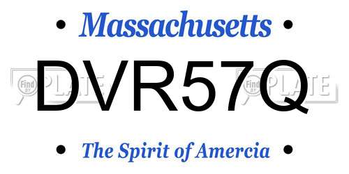 DVR57Q Massachusetts License Plate