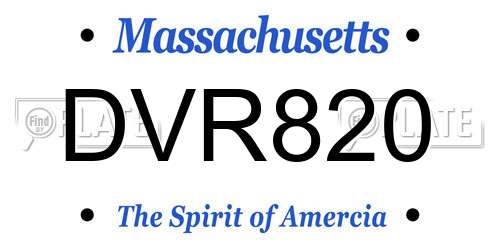 DVR820 Massachusetts License Plate
