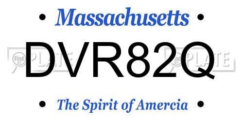 DVR82Q Massachusetts License Plate