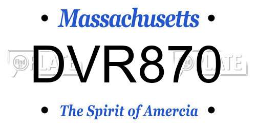 DVR870 Massachusetts License Plate