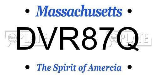 DVR87Q Massachusetts License Plate