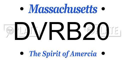 DVRB20 Massachusetts License Plate