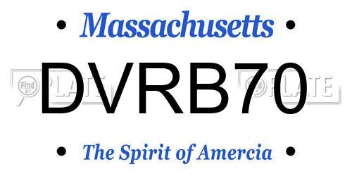 DVRB70 Massachusetts License Plate