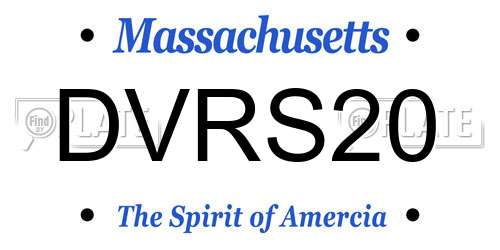 DVRS20 Massachusetts License Plate