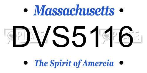 DVS5116 Massachusetts License Plate