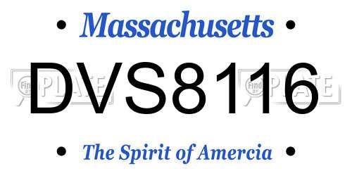 DVS8116 Massachusetts License Plate