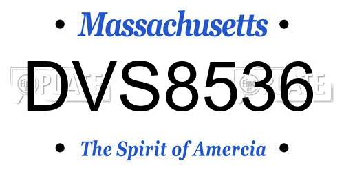 DVS8536 Massachusetts License Plate