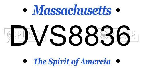 DVS8836 Massachusetts License Plate
