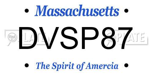 DVSP87 Massachusetts License Plate