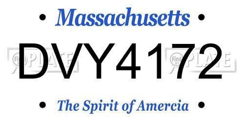 DVY4172 Massachusetts License Plate