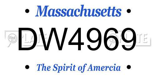 DW4969 Massachusetts License Plate