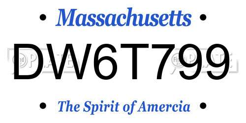 DW6T799 Massachusetts License Plate
