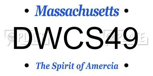 DWCS49 Massachusetts License Plate