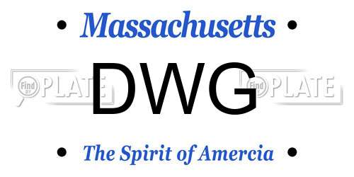 DWG Massachusetts License Plate