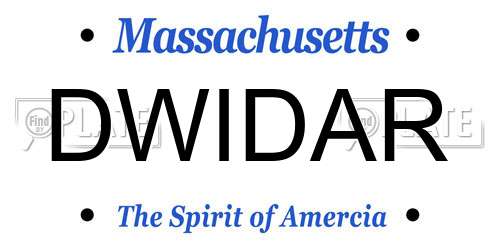 DWIDAR Massachusetts License Plate
