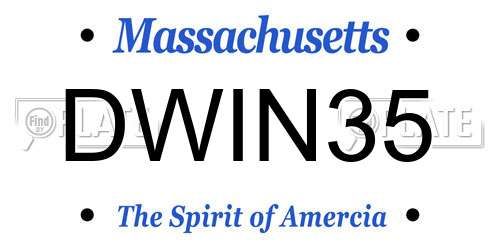 DWIN35 Massachusetts License Plate