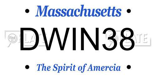 DWIN38 Massachusetts License Plate