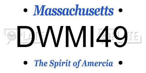 DWMI49 Massachusetts License Plate