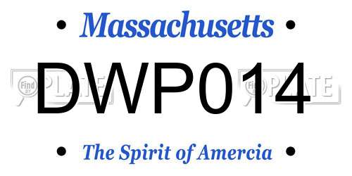 DWP014 Massachusetts License Plate