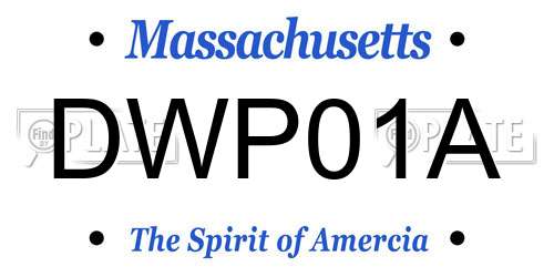 DWP01A Massachusetts License Plate