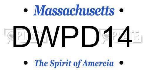 DWPD14 Massachusetts License Plate