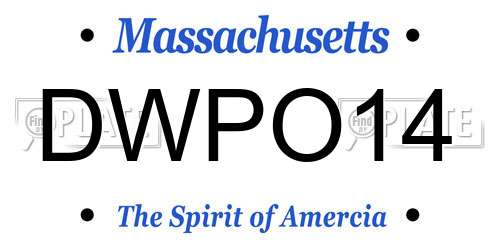 DWPO14 Massachusetts License Plate