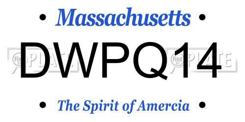 DWPQ14 Massachusetts License Plate