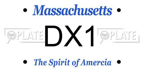 DX1 Massachusetts License Plate