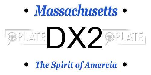 DX2 Massachusetts License Plate
