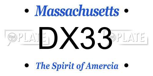 DX33 Massachusetts License Plate