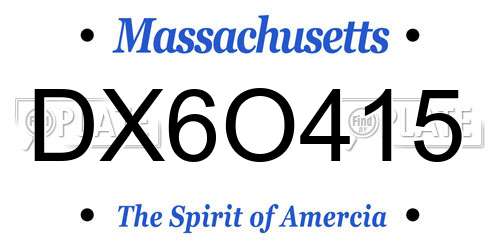 DX6O415 Massachusetts License Plate