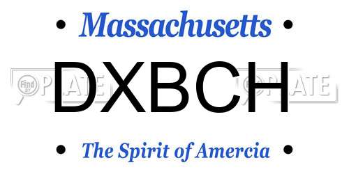 DXBCH Massachusetts License Plate