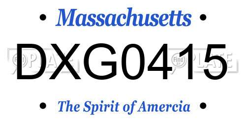 DXG0415 Massachusetts License Plate