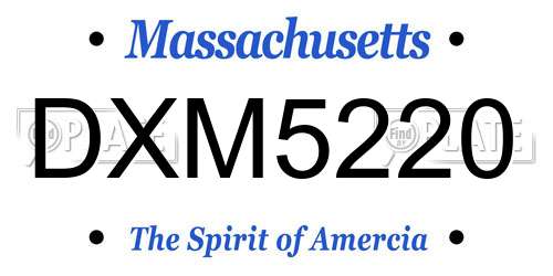 DXM5220 Massachusetts License Plate