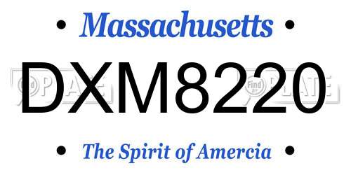 DXM8220 Massachusetts License Plate