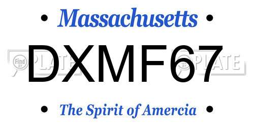DXMF67 Massachusetts License Plate