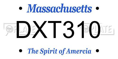DXT310 Massachusetts License Plate