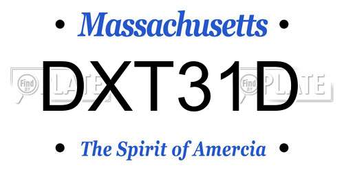 DXT31D Massachusetts License Plate