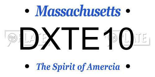 DXTE10 Massachusetts License Plate