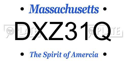 DXZ31Q Massachusetts License Plate