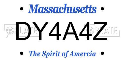 DY4A4Z Massachusetts License Plate