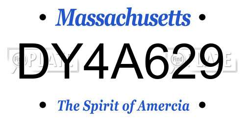 DY4A629 Massachusetts License Plate