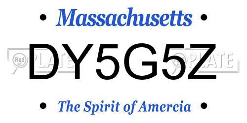 DY5G5Z Massachusetts License Plate