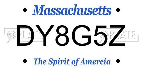 DY8G5Z Massachusetts License Plate