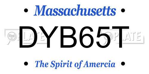 DYB65T Massachusetts License Plate